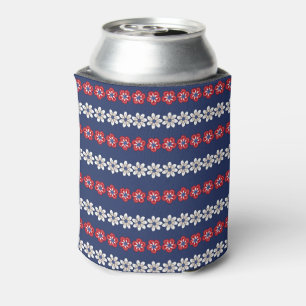 Liberty in Bloom: A Patriotic Floral Pattern  Can Cooler