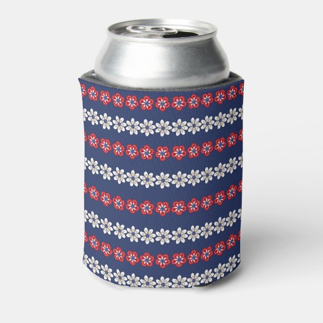Liberty in Bloom: A Patriotic Floral Pattern  Can Cooler (Can Back)