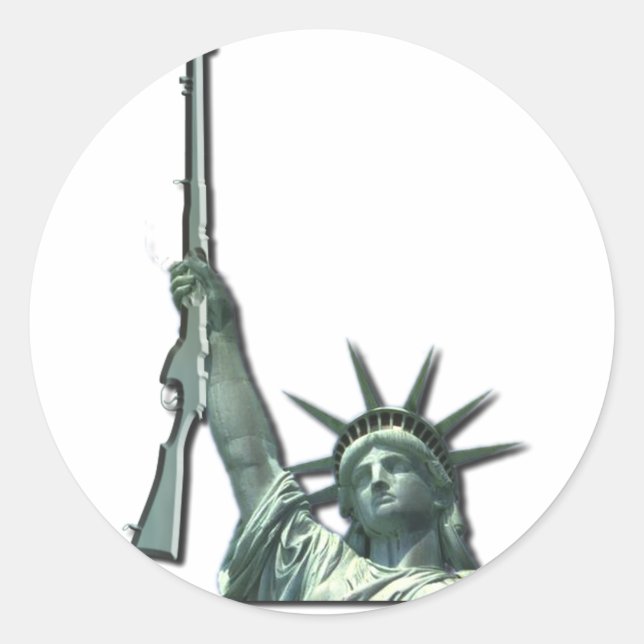 LIBERTY IN FIREARMS - 2ND AMENDMENT CLASSIC ROUND STICKER (Front)