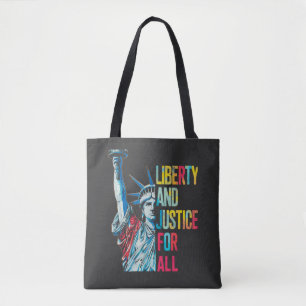 "Liberty & Justice for All" Patriotic Artwork Tote Bag