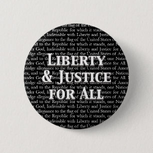 Liberty & Justice For All Pledge of Allegiance 6 Cm Round Badge