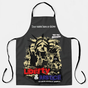 Liberty & Justice. Statue of Liberty, USA BBQ Apron