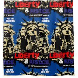 Liberty & Justice. Statue of Liberty, USA Shower Curtain