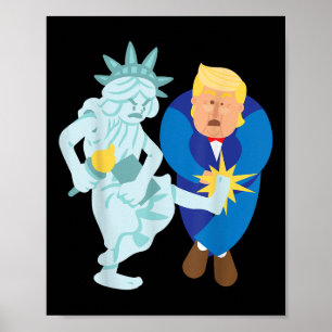 Liberty Kicks Trump 2020 Election Anti Donald Poster