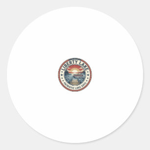 Liberty Lake Patriotic Patriotic Lake Life Vintage Classic Round Sticker
