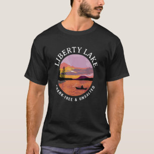 Liberty Lake Shark-Free and Unsalted Kayaking Sayi T-Shirt