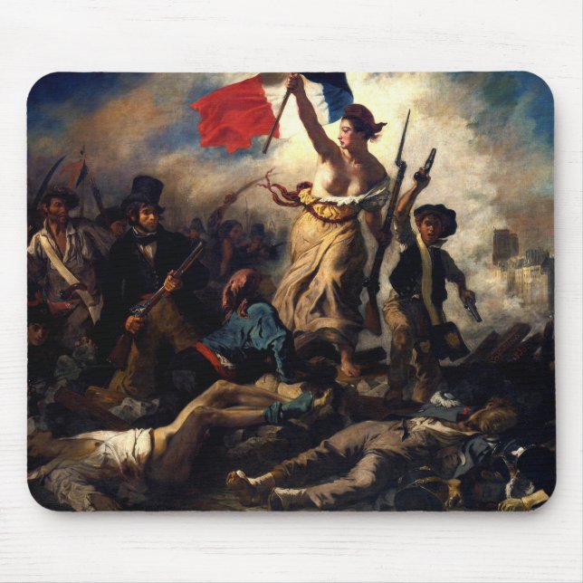 Liberty Leading the People, Eugene Delacroix Mouse Pad (Front)