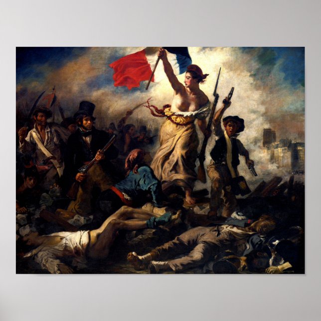 Liberty Leading the People, Eugene Delacroix Poster (Front)