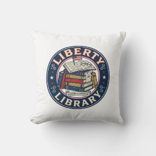 Liberty Library Patriotic Patriotic Library Readin Cushion