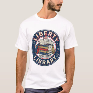 Liberty Library Patriotic Patriotic Library Readin T-Shirt