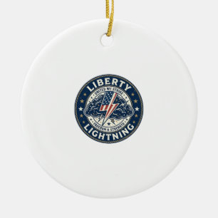 Liberty Lightning Patriotic Patriotic Storm Lightn Ceramic Ornament