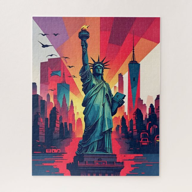 Liberty Lights: New York City Skyline Puzzle (Vertical)