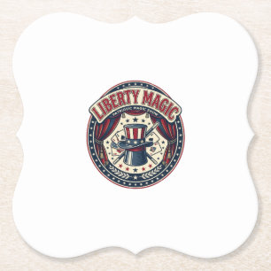 Liberty Magic Patriotic Patriotic Magic Show Vinta Paper Coaster