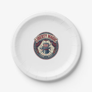 Liberty Magic Patriotic Patriotic Magic Show Vinta Paper Plate