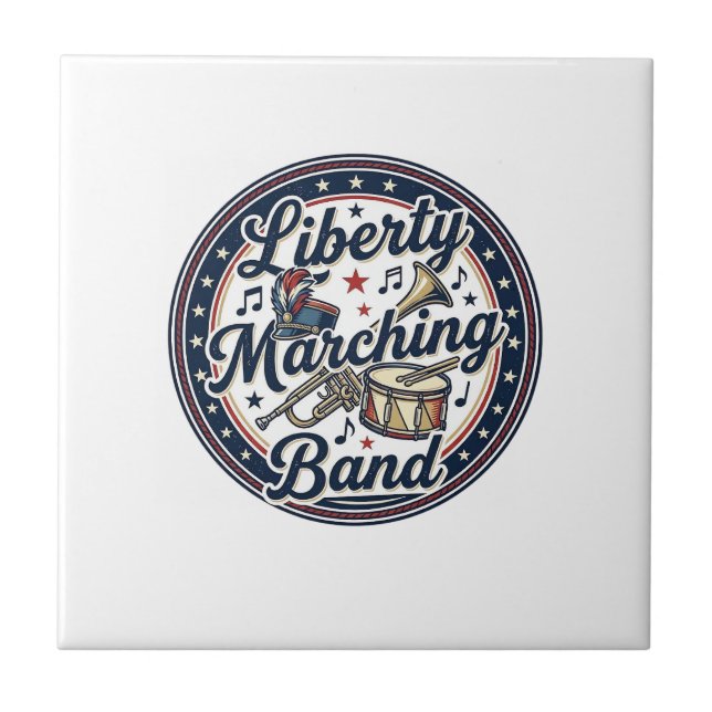 Liberty Marching Band Patriotic Patriotic Marching Ceramic Tile (Front)