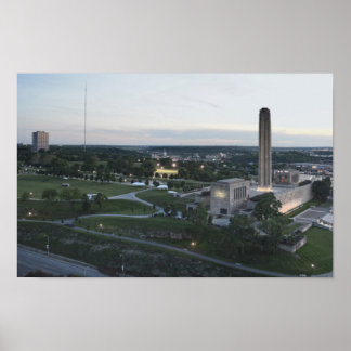 Liberty Memorial and BMA Building, Kansas City, Mi Poster
