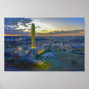 Liberty Memorial at Sunset, Kansas City, Missouri Poster
