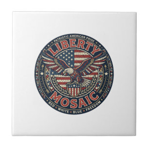 Liberty Mosaic Patriotic Patriotic Mosaic Vintage Ceramic Tile