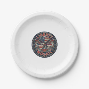 Liberty Mosaic Patriotic Patriotic Mosaic Vintage Paper Plate