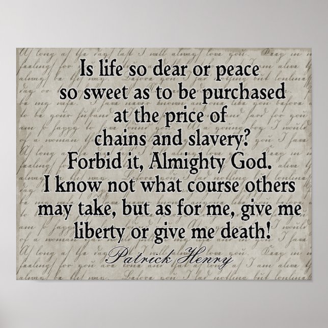Liberty or Death --- Patrick Henry Quote -- print (Front)