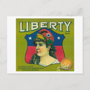 Liberty Orange LabelEscondido,CA Postcard