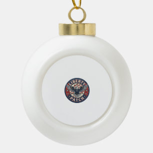 Liberty Patch Patriotic Patriotic Patch Embroidery Ceramic Ball Christmas Ornament