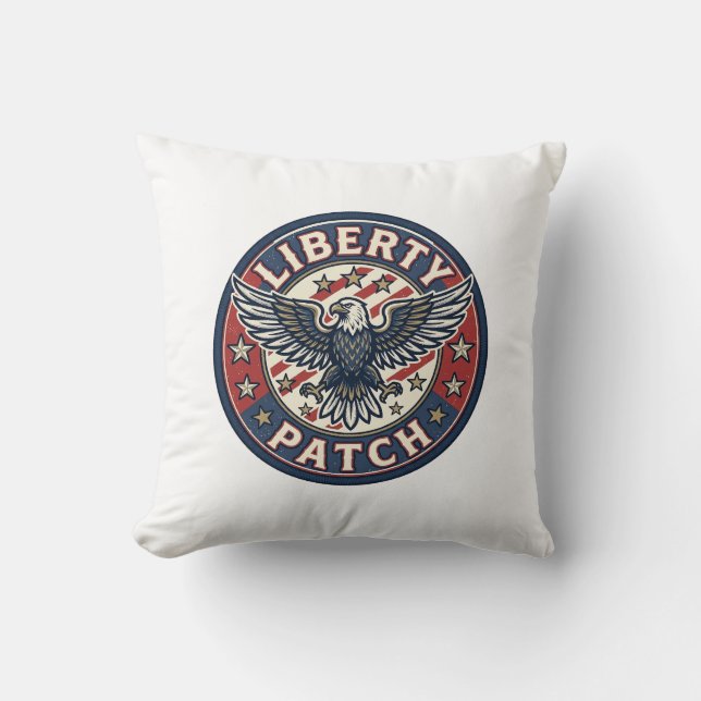Liberty Patch Patriotic Patriotic Patch Embroidery Cushion (Front)