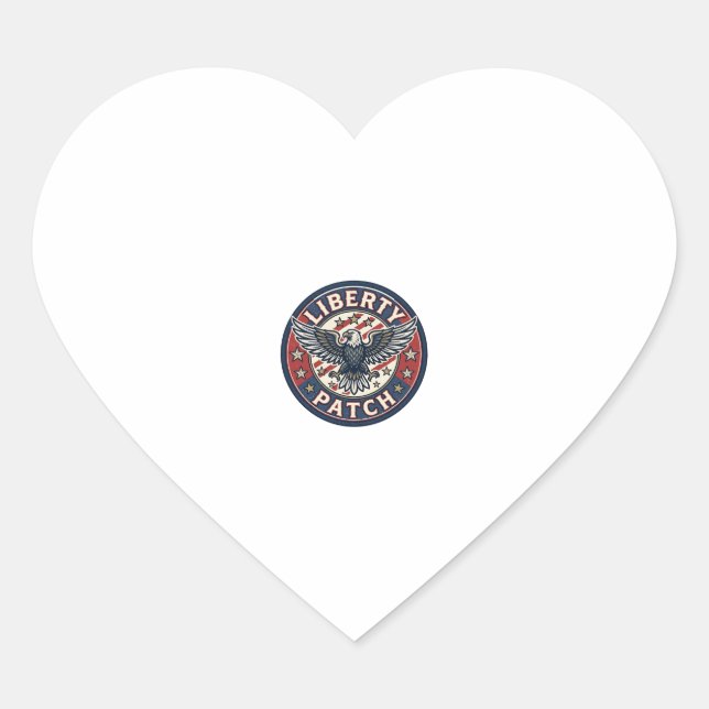 Liberty Patch Patriotic Patriotic Patch Embroidery Heart Sticker (Front)