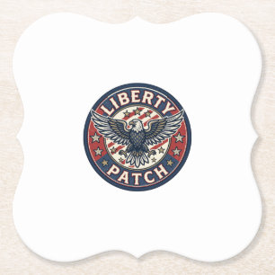 Liberty Patch Patriotic Patriotic Patch Embroidery Paper Coaster