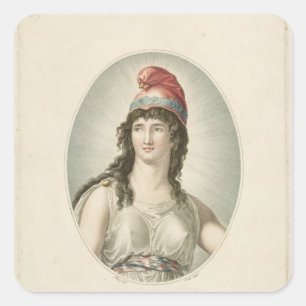 Liberty, Patron of the French, engraved by Ruotte Square Sticker
