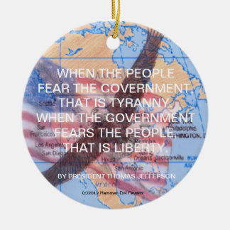 LIBERTY PENDANT/ORNAMENT CERAMIC TREE DECORATION