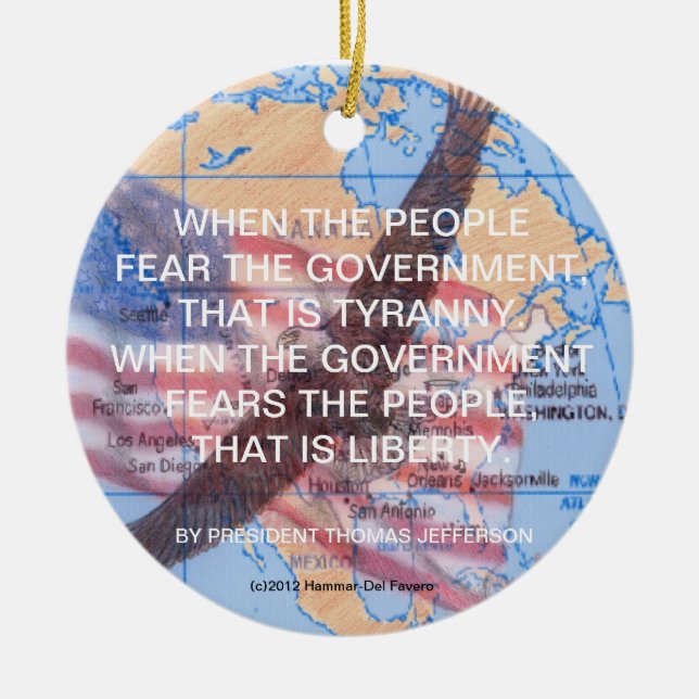 LIBERTY PENDANT/ORNAMENT CERAMIC TREE DECORATION (Front)