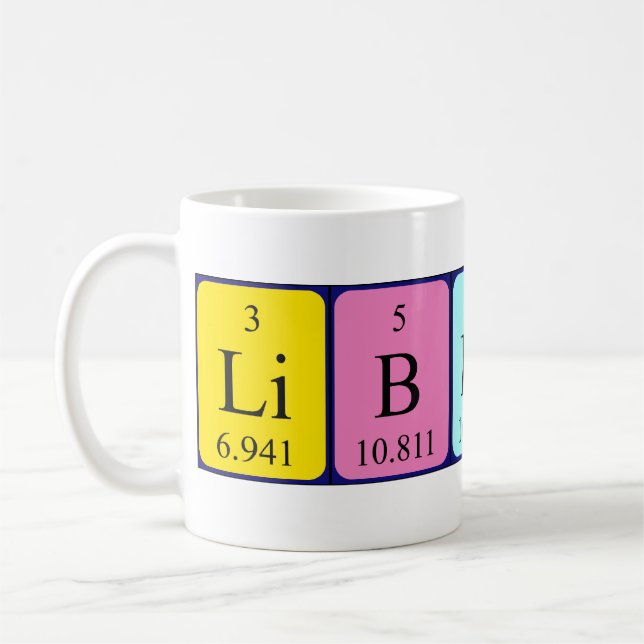 Liberty periodic table name mug (Left)