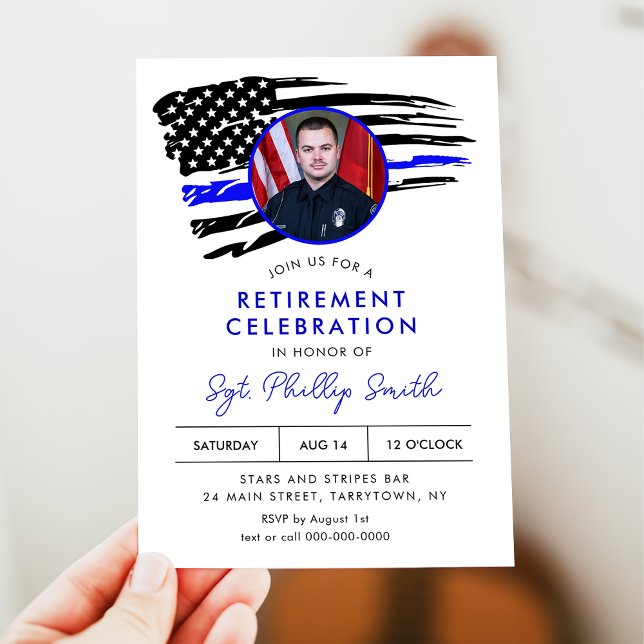 LIBERTY Police Military Retirement Party Photo Invitation (Creator Uploaded)