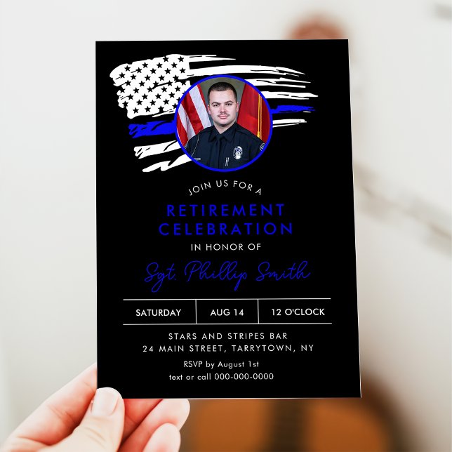 LIBERTY Police Military Retirement Party Photo Invitation (Creator Uploaded)