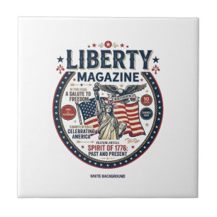 Liberty Popsicle Patriotic Patriotic Ice Cream Pop Ceramic Tile