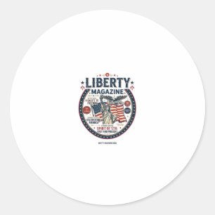 Liberty Popsicle Patriotic Patriotic Ice Cream Pop Classic Round Sticker