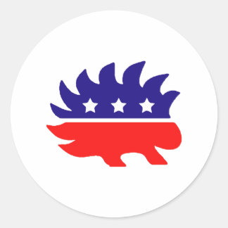 Liberty porcupine classic round sticker