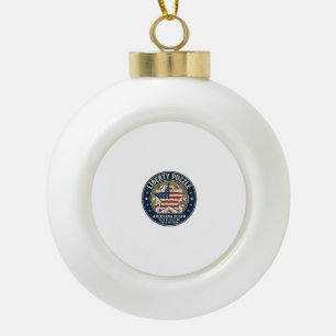 Liberty Puzzle Patriotic Patriotic Puzzle Jigsaw V Ceramic Ball Christmas Ornament