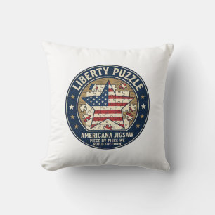 Liberty Puzzle Patriotic Patriotic Puzzle Jigsaw V Cushion