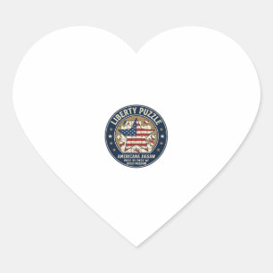 Liberty Puzzle Patriotic Patriotic Puzzle Jigsaw V Heart Sticker