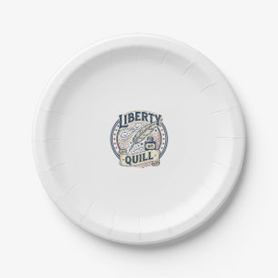 Liberty Quill Patriotic Patriotic Quill Ink Vintag Paper Plate
