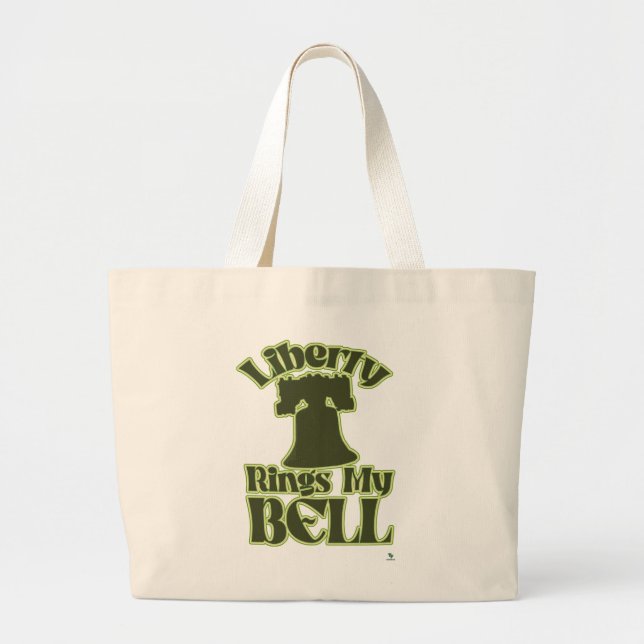 Liberty Rings My Bell Fun Tourist Art Large Tote Bag (Front)