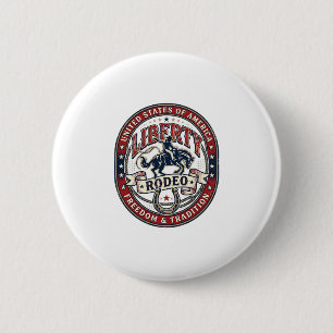 Liberty Rodeo Patriotic Patriotic Rodeo Western US 6 Cm Round Badge