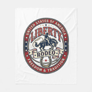 Liberty Rodeo Patriotic Patriotic Rodeo Western US Fleece Blanket