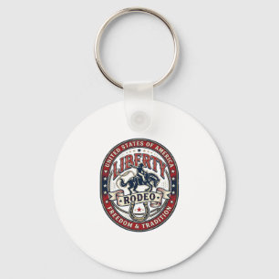 Liberty Rodeo Patriotic Patriotic Rodeo Western US Key Ring
