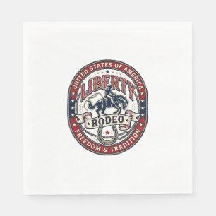 Liberty Rodeo Patriotic Patriotic Rodeo Western US Napkin