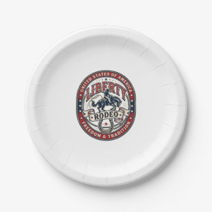 Liberty Rodeo Patriotic Patriotic Rodeo Western US Paper Plate