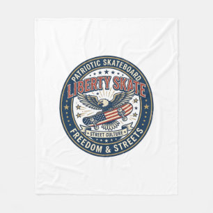 Liberty Skate Patriotic Patriotic Skateboard Vinta Fleece Blanket