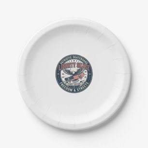 Liberty Skate Patriotic Patriotic Skateboard Vinta Paper Plate